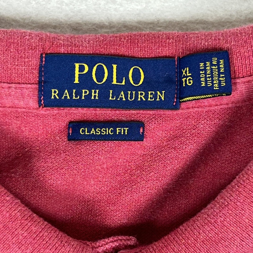 Polo Ralph Lauren Polo Shirt Mens XL Red Classic Fit Embroidered Pony Logo Pique - Picture 4 of 8